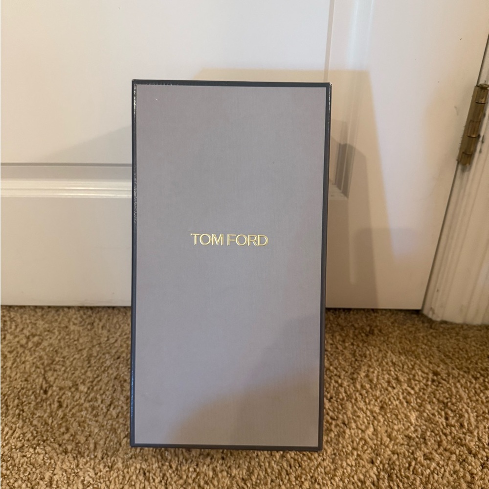 Tom Ford Gray shoe box with Gold Logo